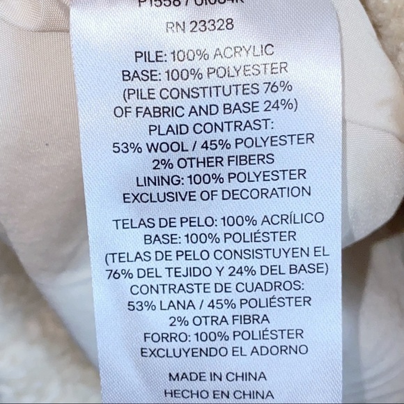 Pendleton Sherpa Cream Zip Jacket Blue Plaid Accents XL Gorpcore cozy - Picture 13 of 15